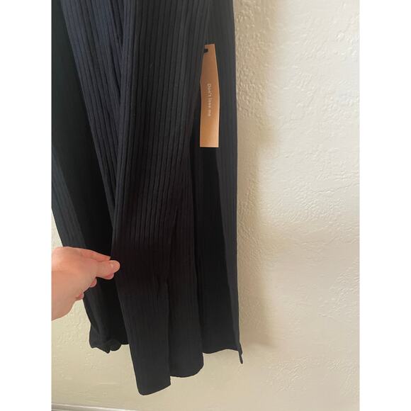 NWT Reformation Hosby Dress Midi Ribbed Stretch Bow Slimming Minimalist Plus SZ - Picture 7 of 8